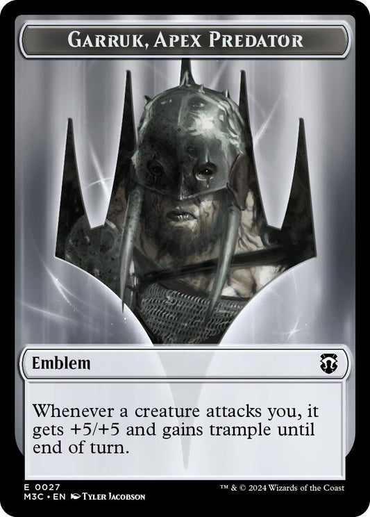 Emblem - Garruk, Apex Predator // Saproling Double-Sided Token