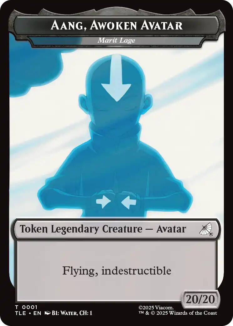Aang, Awoken Avatar - Marit Lage // Treasure Double-Sided Token